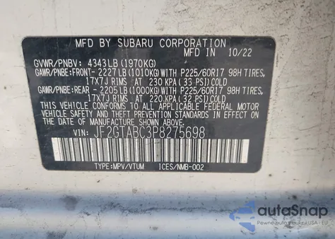 2023 Subaru Crosstrek from USA, damaged, VIN JF2GTABC3P8275698